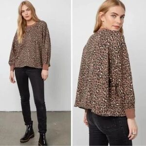 RAILS Reeves Sweatshirt in Mountain Leopard Size L NWT